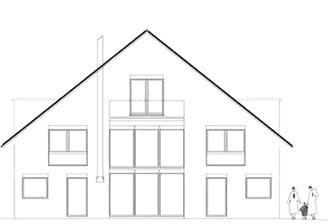 Схема пассивного дома с подвалом на две семьи