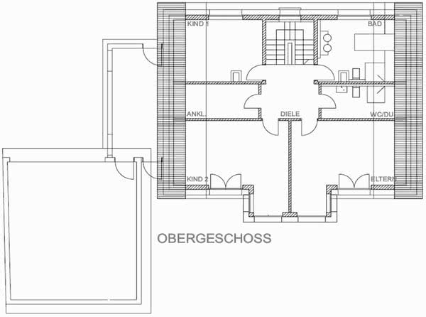Проектная схема 2 этажа дома